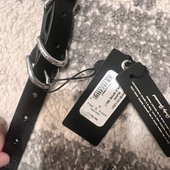 Rag & Bone Double Spire Black Leather Belt - Womens - Picture 3 of 4